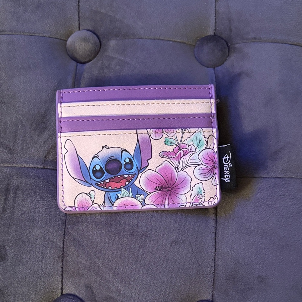 Loungefly Disney Lilo&Stitch Hibiscus Flowers Cardholder Stitch Card Holder EUC